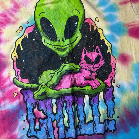 IML Issac Morris Chill Alien Tie Dye Graphic Tee - Picture 3 of 6